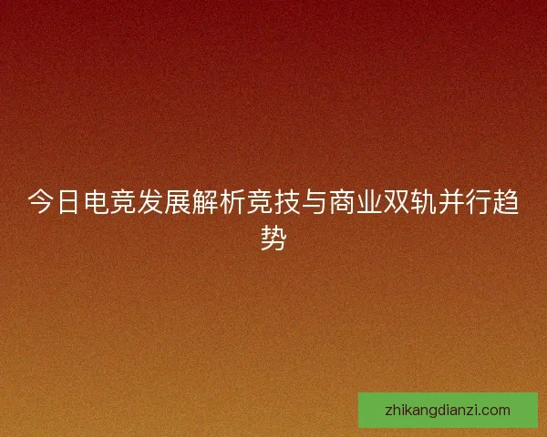 今日电竞发展解析竞技与商业双轨并行趋势