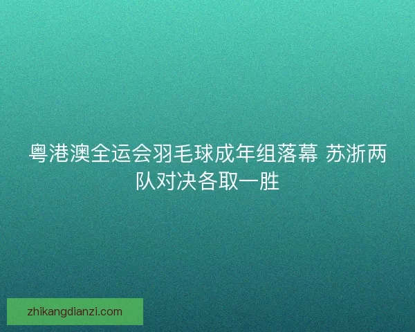 粤港澳全运会羽毛球成年组落幕 苏浙两队对决各取一胜