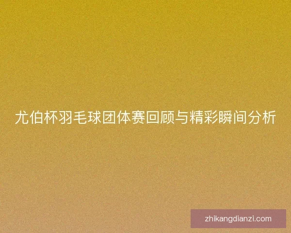 尤伯杯羽毛球团体赛回顾与精彩瞬间分析